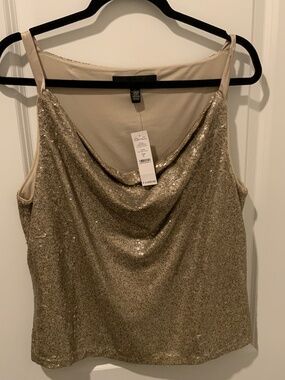 Champagne sequins sleeveless top